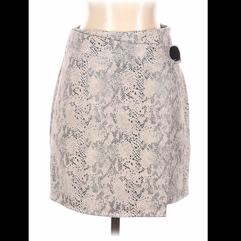 Idem Ditto Snakeskin print scuba faux wrap‎ skirt, size small